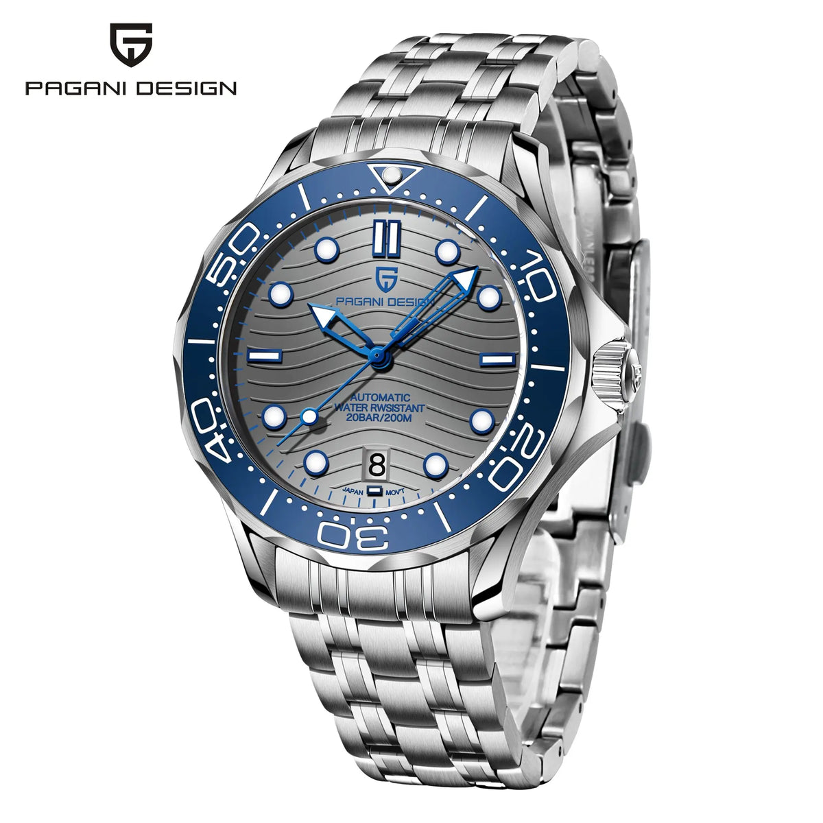 PAGANI DESIGN Men's Automatic Mechanical Watch Exclusive Customization Limited-Edition Luminous Sapphire Mirror Reloj De Buceo