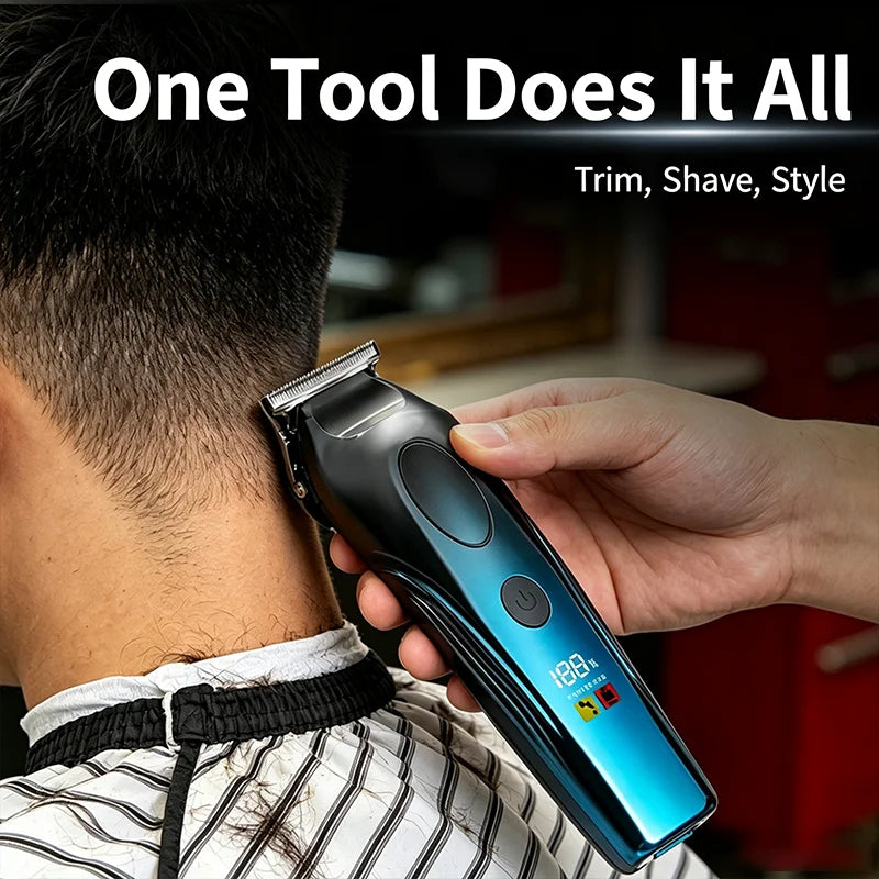 Hairdressers Use Professional Electric Clippers, Digital Display Electric Hair Clippers, and Household Electric Clippers