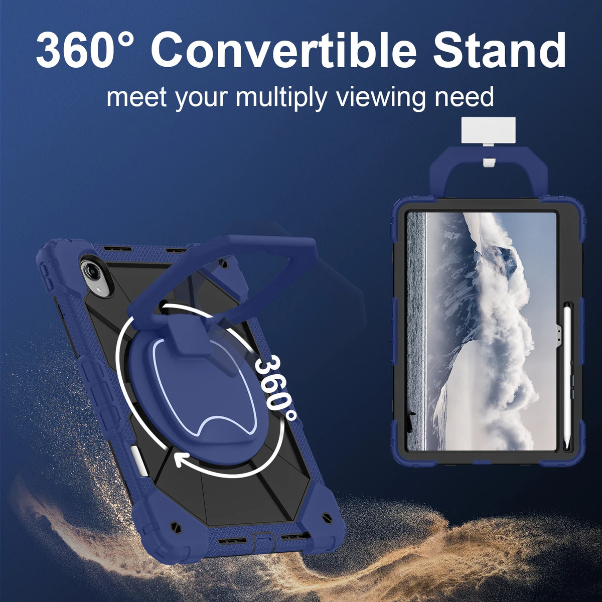 For Lenovo Idea Tab Pro Gen 2 TB390 Xiaoxin Pro 13 GT Rotation Bracelet Stand Case Pencil Slot Heavy Duty Shockproof Cover