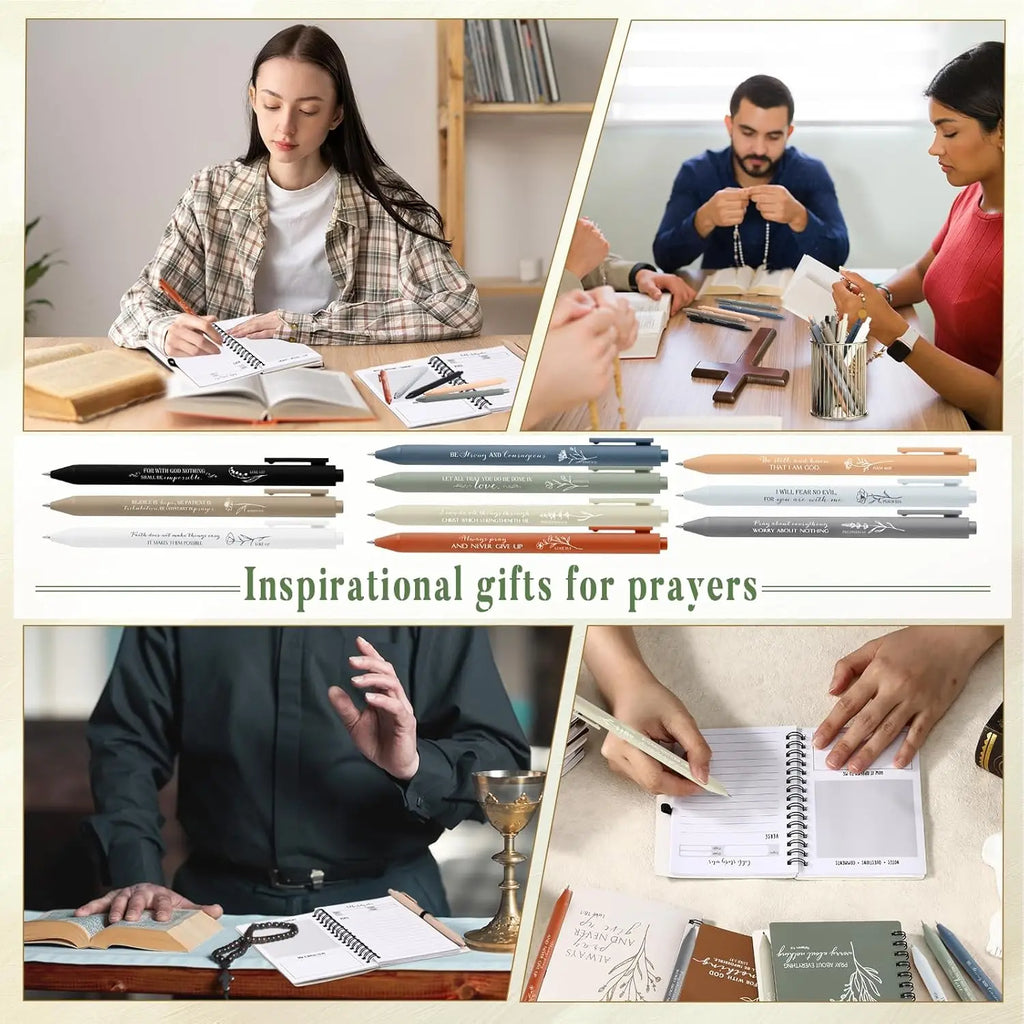 10/20/30 Pcs Set of Inspirational Christian Pens Bulk Religious Gifts: Bible Verse Ballpoint Pens Scripture Gifts