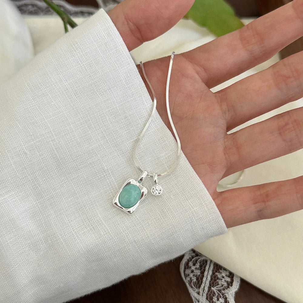 925 Silver Necklace Punk Wealth Good Wish Matte Ball Bread OT Clasp Stackable for Women Girl Jewelry Gift Dropshipping Wholesale