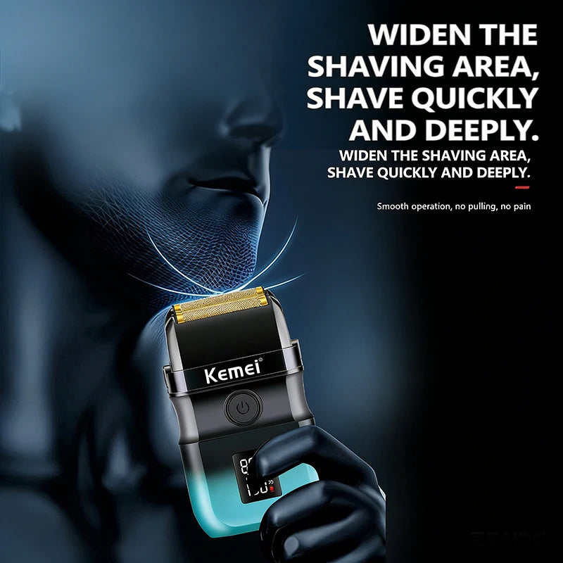 Kemei KM-T420 Electric Beard Shaver LED Digital Display Screen Reciprocating Shaver Electric Men's Shaver