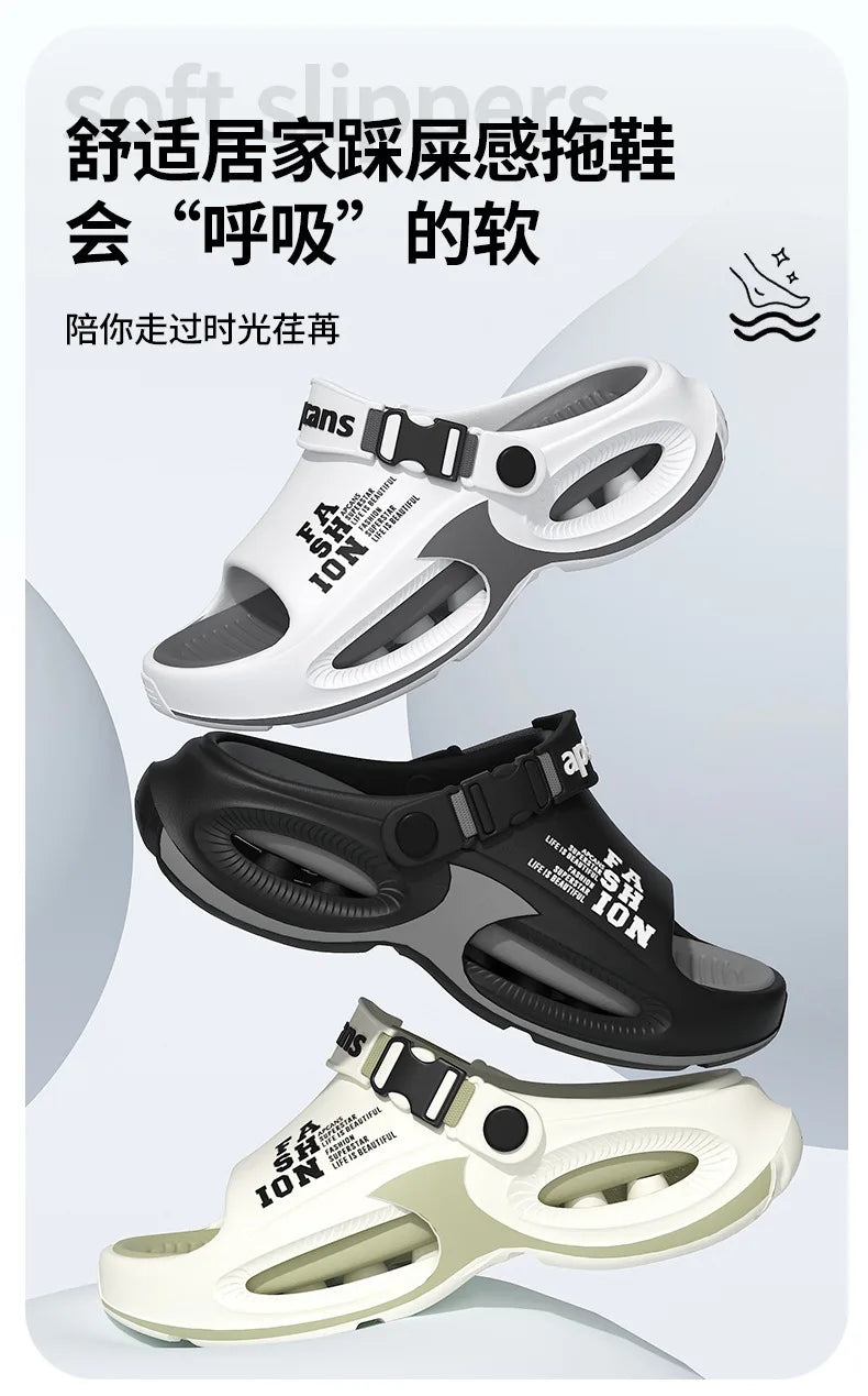Men Fashion Sport Slippers Indoor Outdoor Sandals Beach Flip Flop Thick Sole Male Slides Summer Non-Slip Men Shower Slippers
