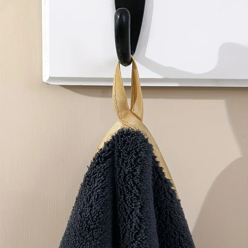 3 towels, 35cmx75cm gold-striped towel, coral fleece towel, thick and soft, highly absorbent, modern minimalist design, clean color, suitable for home and bathroom