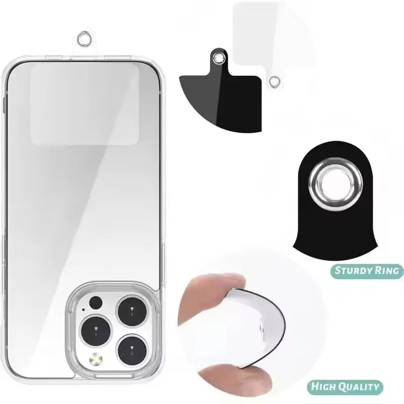 Protable Anti-fall Clear Phone Lanyard Cards Replaceable Flexible Tether Tabs Transparent Phone Case Pandent Gasket for IPhone