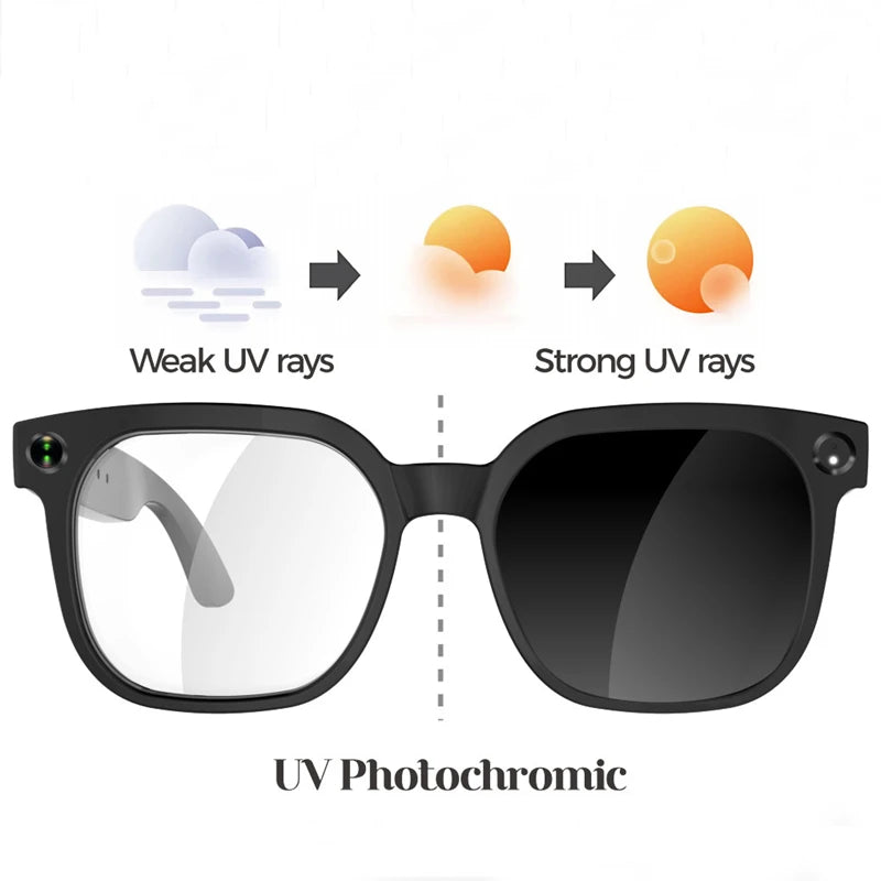 800W Camera AI Glasses Color-Changing Translation Glasses Photo Video Recording Waterproof Call Music Smart Sunglasses