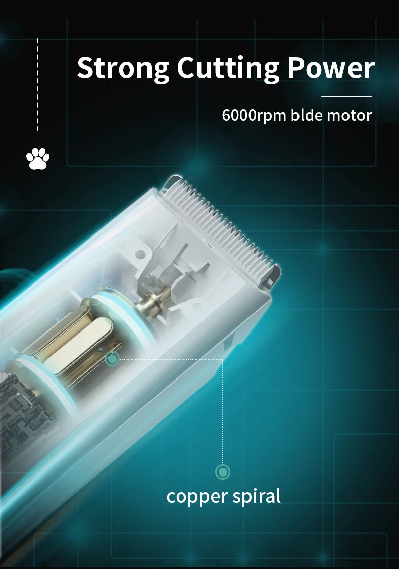Pet Hair Clippers for Cats Dogs, Low Noise Waterproof Wireless Grooming Trimmers for Pet Salon, Optional Replacement Blades