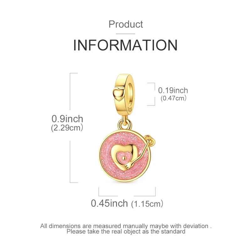 Original 925 Sterling Silver Charm Bead Golden Series Zircon Pendant Fit Original Bracelet Necklace For Women DIY Jewelry Gift