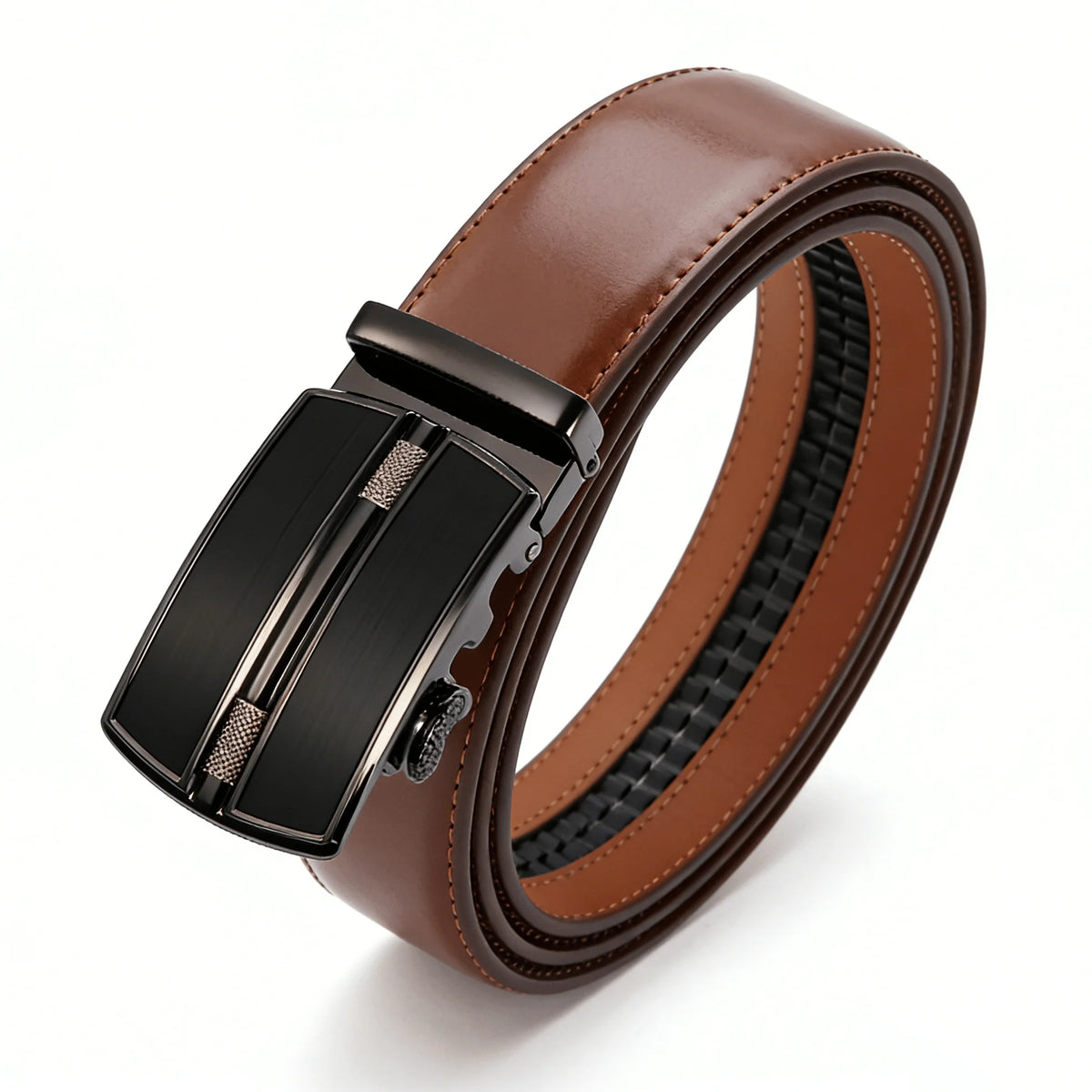 Men's Automatic Genuine Leather Luxury Belt Metal Automatic Buckle Male Waistband Designer High Quality Black Brown Waist Belts