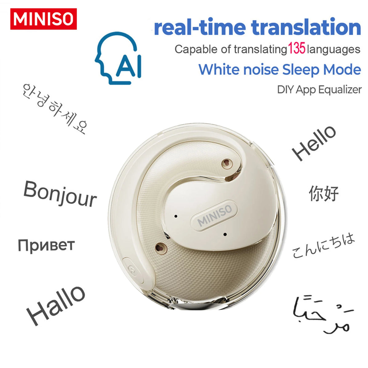 MINISO X15 Pro Bluetooth 5.4 Earphones Sports Wireless Headphones Ear Hook Game Erazer Earbuds with Mic for IOS Android