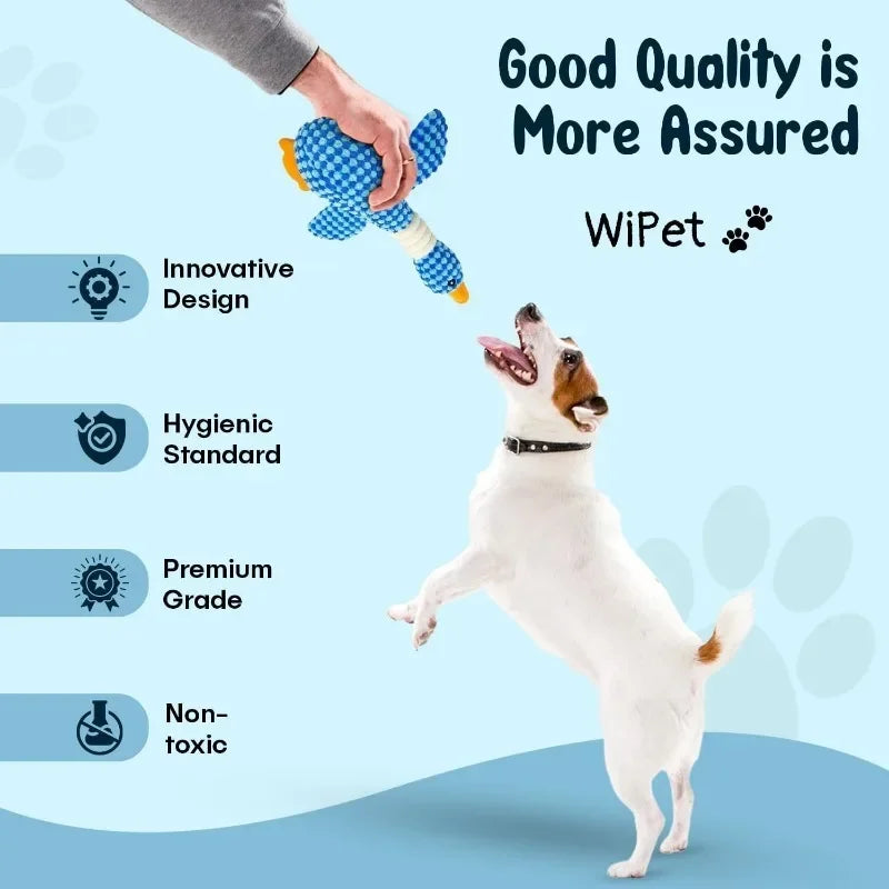 New blue goose dog toy cat toy pet toy double color goose tough bite chew plush sound toy plush toy pet supplies