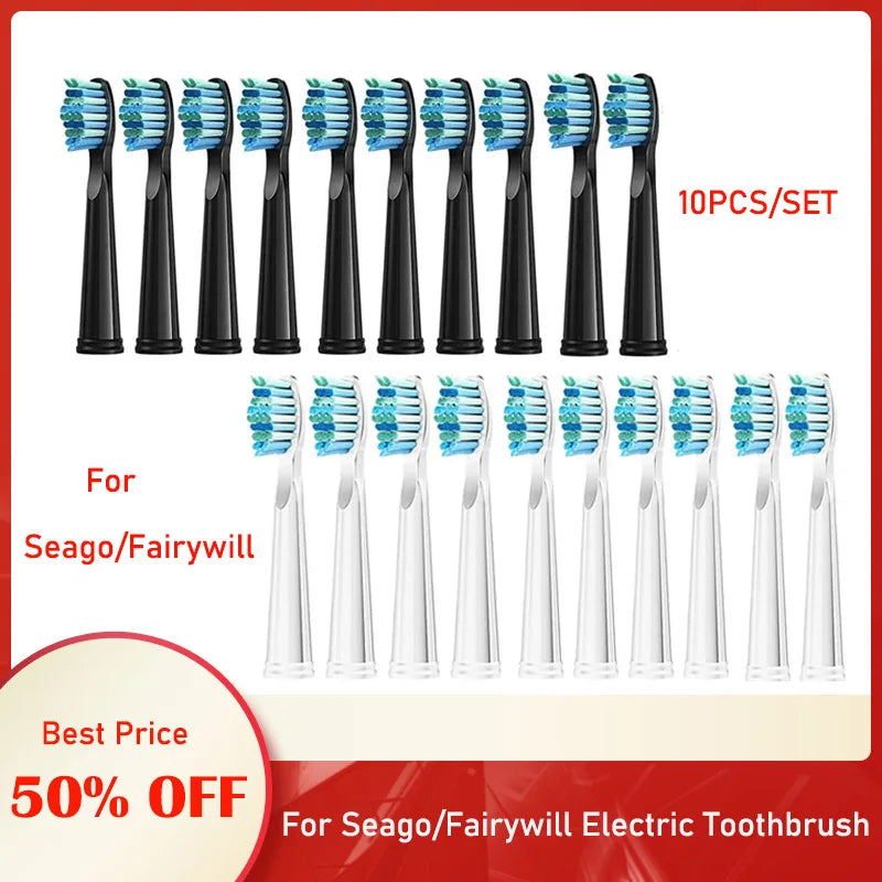 Tooth Brush Head For Seago-507B/908/909/917/610/659/719/910/575/551/548 Electric Toothbrush Deep Clean Dupont Bristle Brush Head