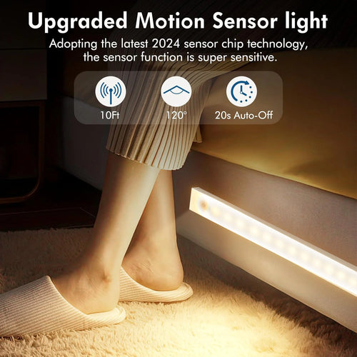 1 LED Motion Sensor Cabinet Light Wireless Magnetic USB Rechargeable under Cabinet & Closet Lighting Night Light for Kitchen