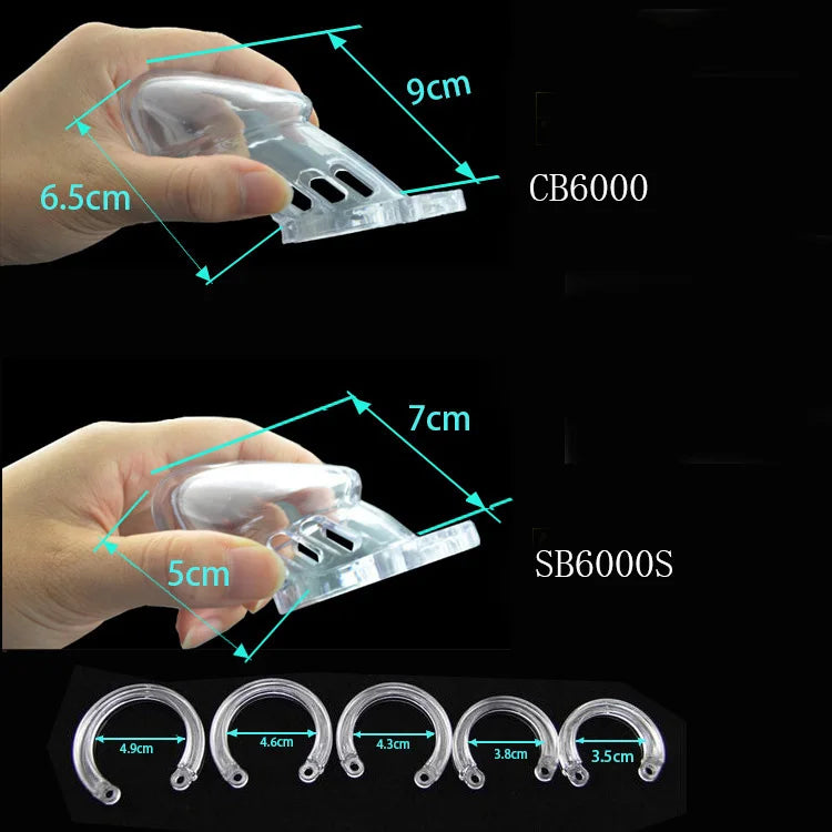 Plastic Urethra Chastity Lock with 5 Snap Ring Penis Bondage Adult Men's Chastity Cage Cock Restriction BDSM Abstainer Sextoys