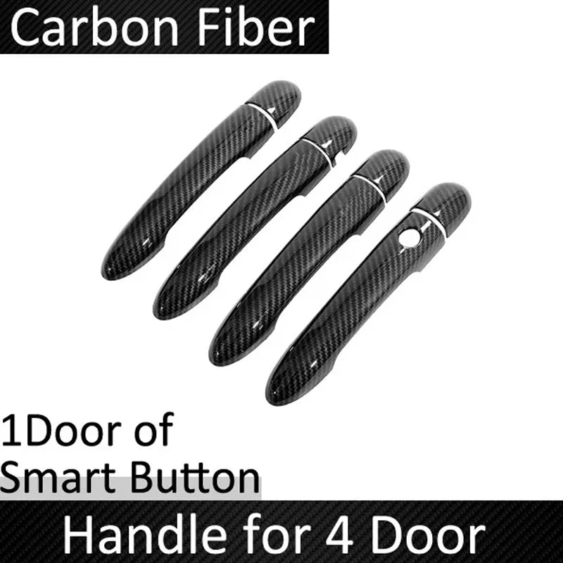 Car Door Handle Covers For Renault Megane II MK2 2003~2007 2008 Imitation Carbon Fiber Or Chrome Door Auto Stickers Accessories