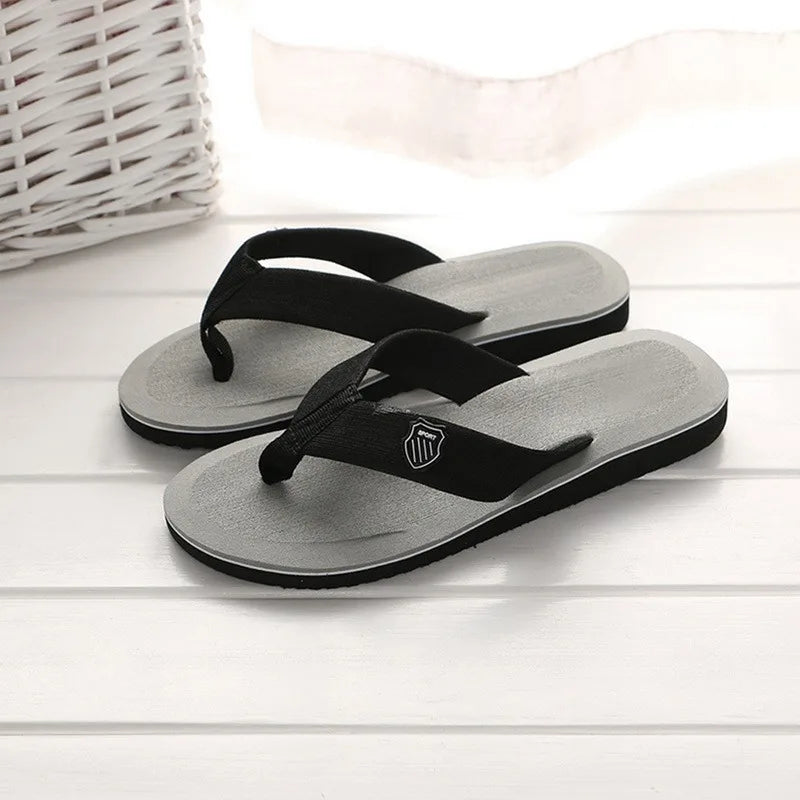 Men's Casual Flip Flops Fashion Beach Shoes Men Summer Non-Slip Flat Slides Mens Slippers Indoor House Shoes Man Male Slipper