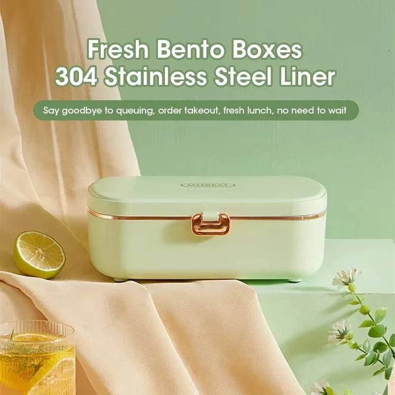 Large Capacity Portable Insulated Lunch Box with Stainless Steel and PP Material Handbag for Office Workers and Travelers