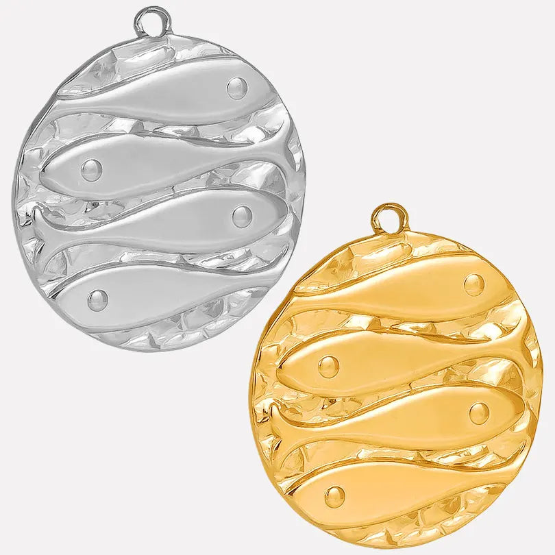 6pcs/Mix Classic Gold/Silver Color Heart Shaped Cross Irregular Shaped Pendant Stainless Steel Diy Women Necklace Accessories