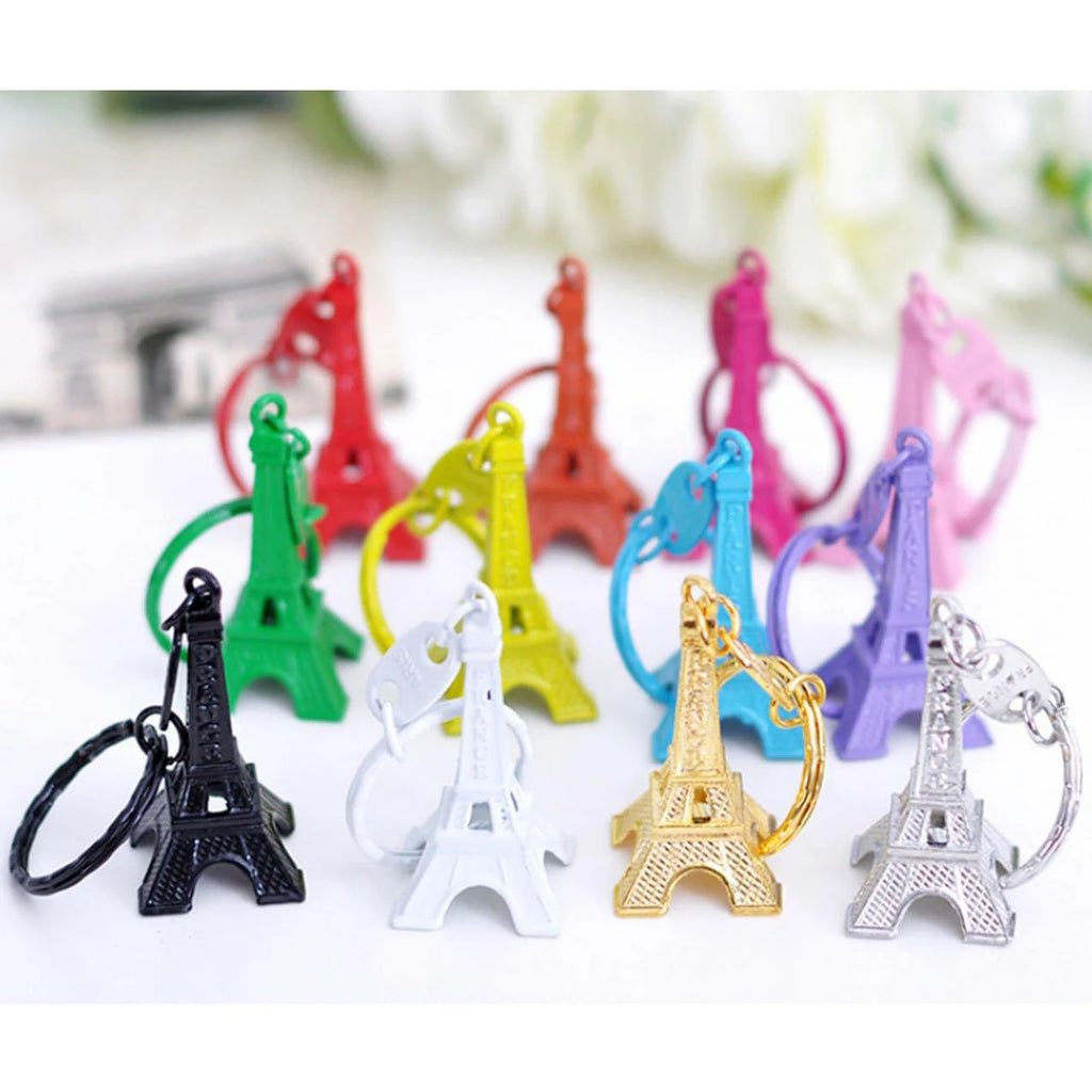 20Pcs Paris Retro Mini Eiffel Tower Model Cute Keychain Keyring Keyfob Gift
