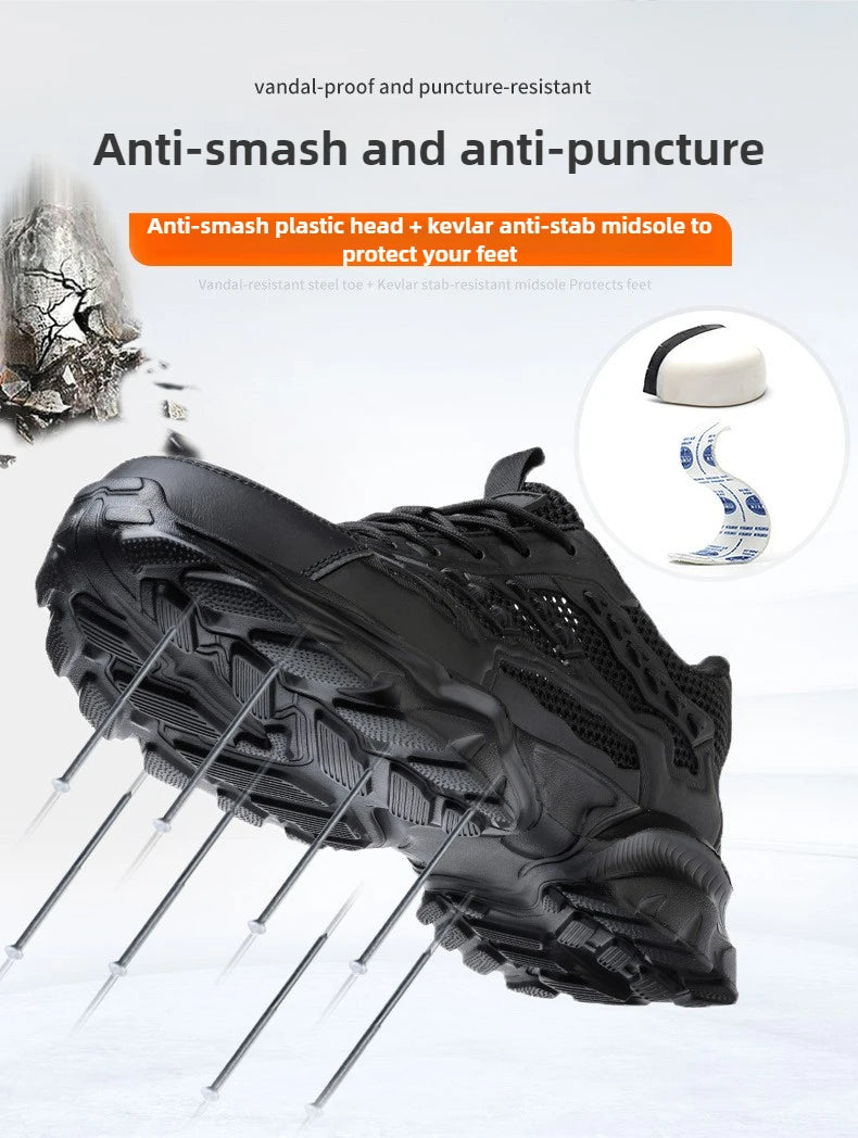 summer breathable safety shoes lightweight work shoes for men women working boots with plastic toe insulation 6KV work sneakers