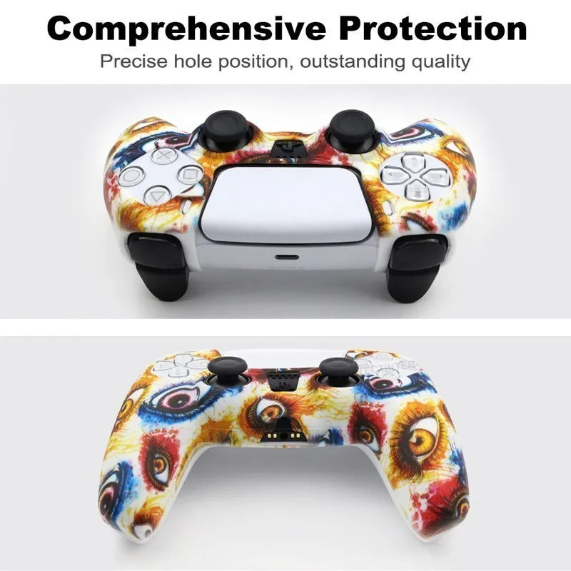 Protective Cover Skin for Playstation 5 Controller Anti-slip Silicone Case for PS5 Slim Gamepad Cover Thumb Grips Accessories