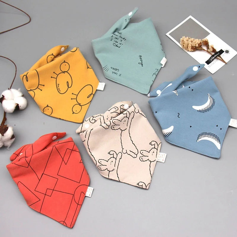 5pcs Baby Saliva Towel Triangle Scarf Pure Cotton Bandana Bibs Newborn Boys Girls Absorbent Cloth Bib Saliva Scarf