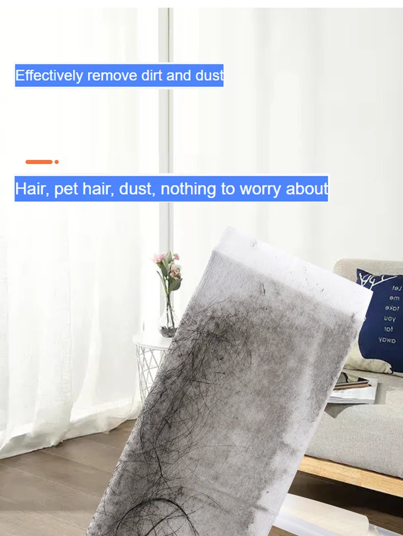 100PCS Electrostatic Precipitator Paper Disposable Cloth Mop Replacement Head for Cleaning Pet Hair and Dust