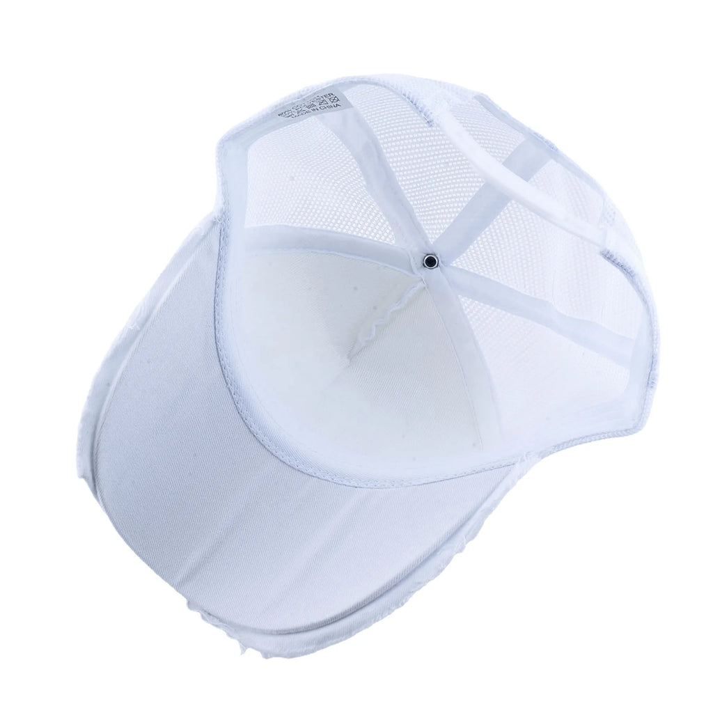 Boné de basebol rosa em ganga lavada para mulher, boné de pala para primavera e verão, boné snapback para homem, boné de camionista hip hop, chapéu de rede respirável