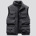 Men's New Keep Warm Fleece Work Sleeveless Jacket Slim Fit Windbreaker Fashion Many Pocket Jacket Men Winter Sleeveless Jackets