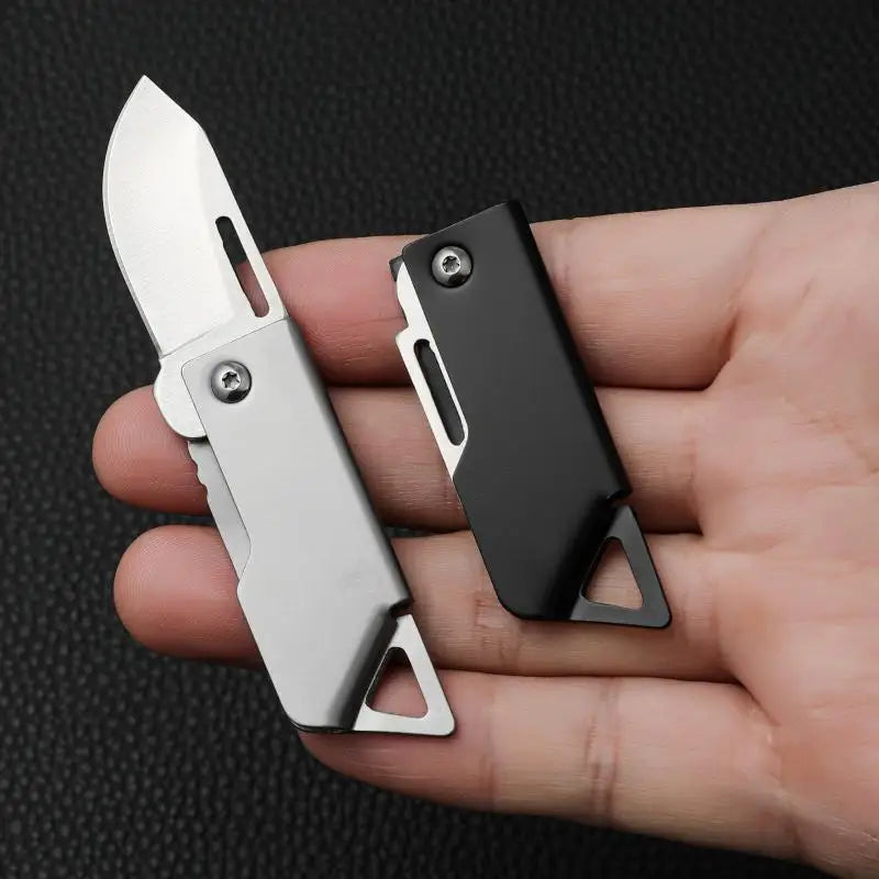Small Steel Cannon Outdoor Folding Knife D2 Steel Mini Portable Open Box Disassembly Express Keychain Pendant