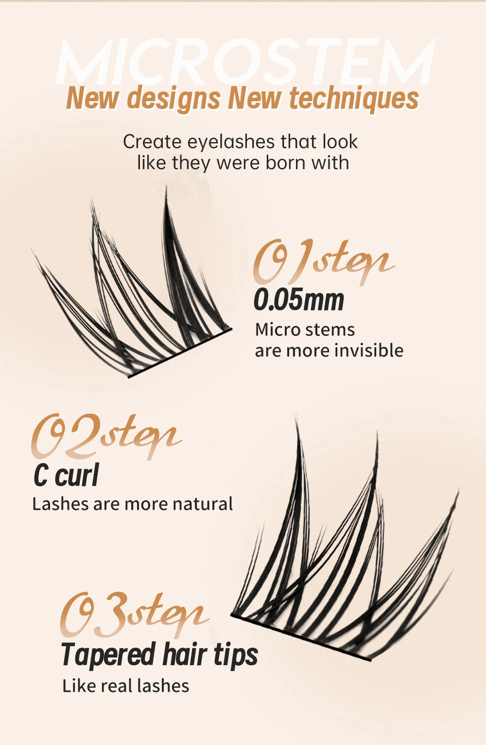 Yelix DIY Cluster Lashes Natural Eyelash Extension Volume Individual Lashes Mixed Tray Lashes Cluster Natural Eyelashes Makeup