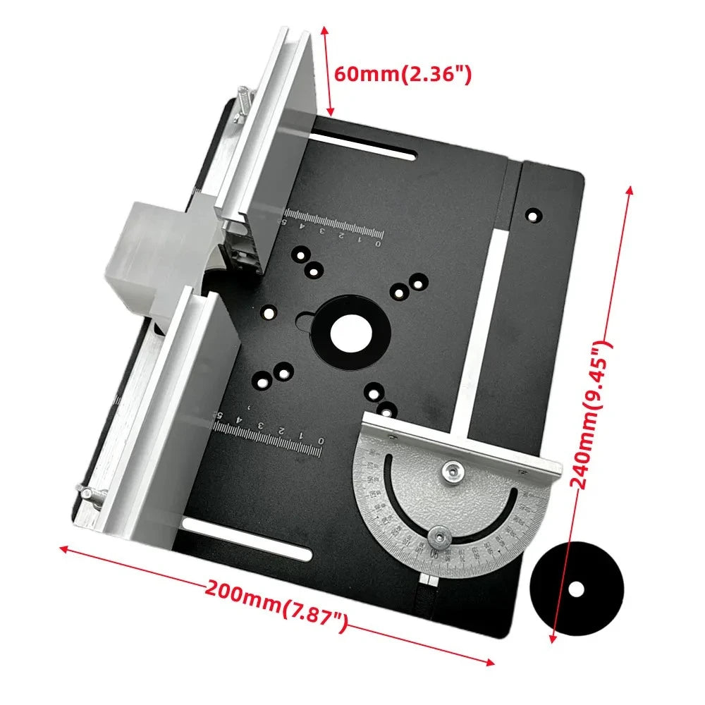 Precision Aluminum Router Lift Kit Hand Crank Router Plate Lifting System Woodworking Router Table Trimmer Engraving Machine