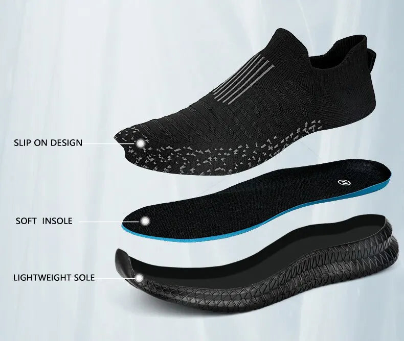 Men Shoes Breathable Men's Sneakers Comfortable Running Shoes Tenis Outdoor Slip On Walking Sneakers Sock Jogging Shoes