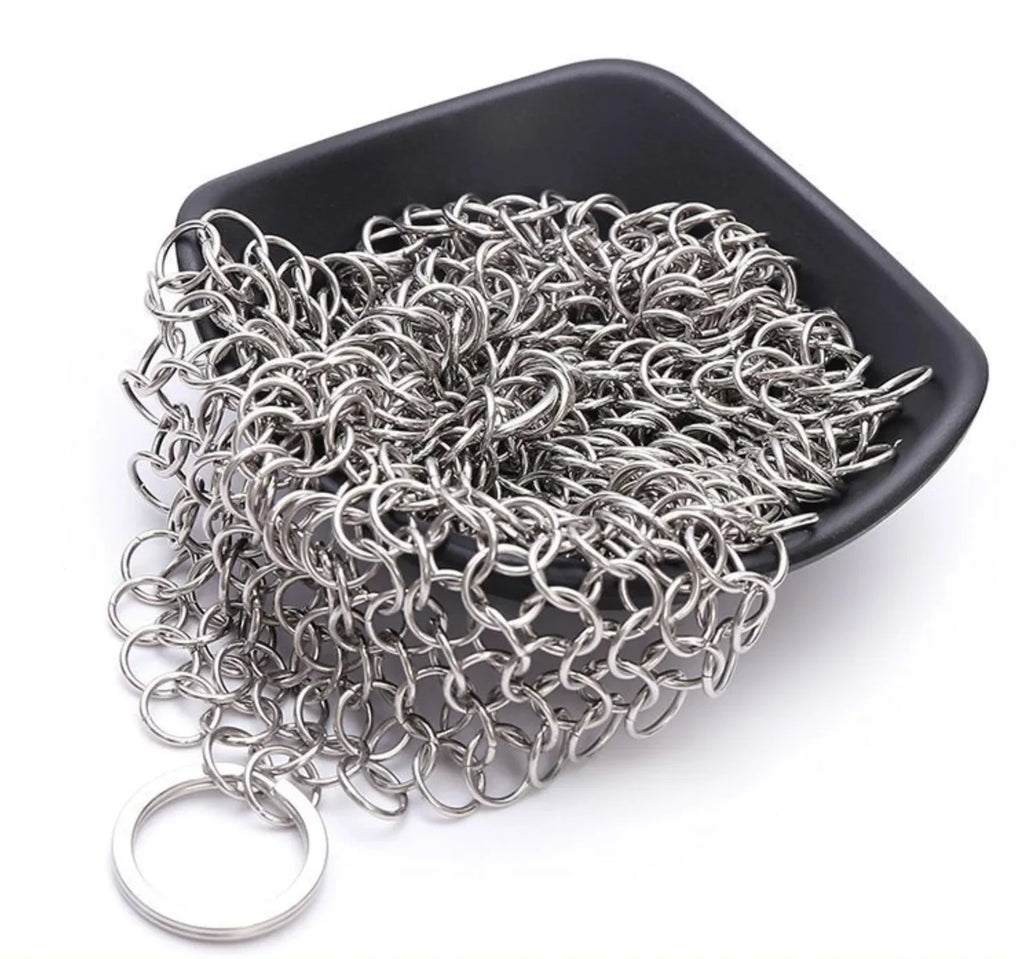 Multi-Size Metal Washing Mesh Cleaner, Durable Stainless Steel Scourer to Remove Rust, Burnt Food from Kitchen Cookware