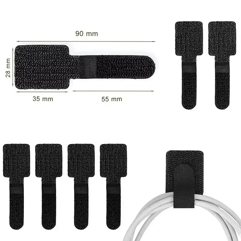 Ties Fastening Wire Reusable Cable Organizer Cord Rope Holder Self Adhesive Adjustable Cord Organizer Straps Desk Management