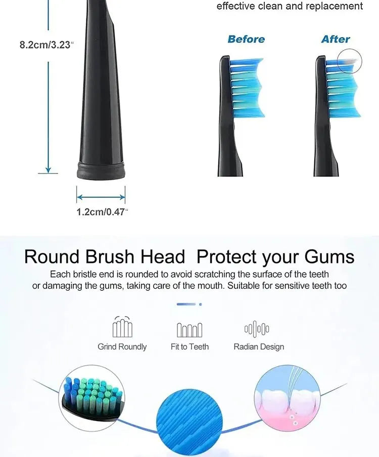 Tooth Brush Head For Seago-507B/908/909/917/610/659/719/910/575/551/548 Electric Toothbrush Deep Clean Dupont Bristle Brush Head
