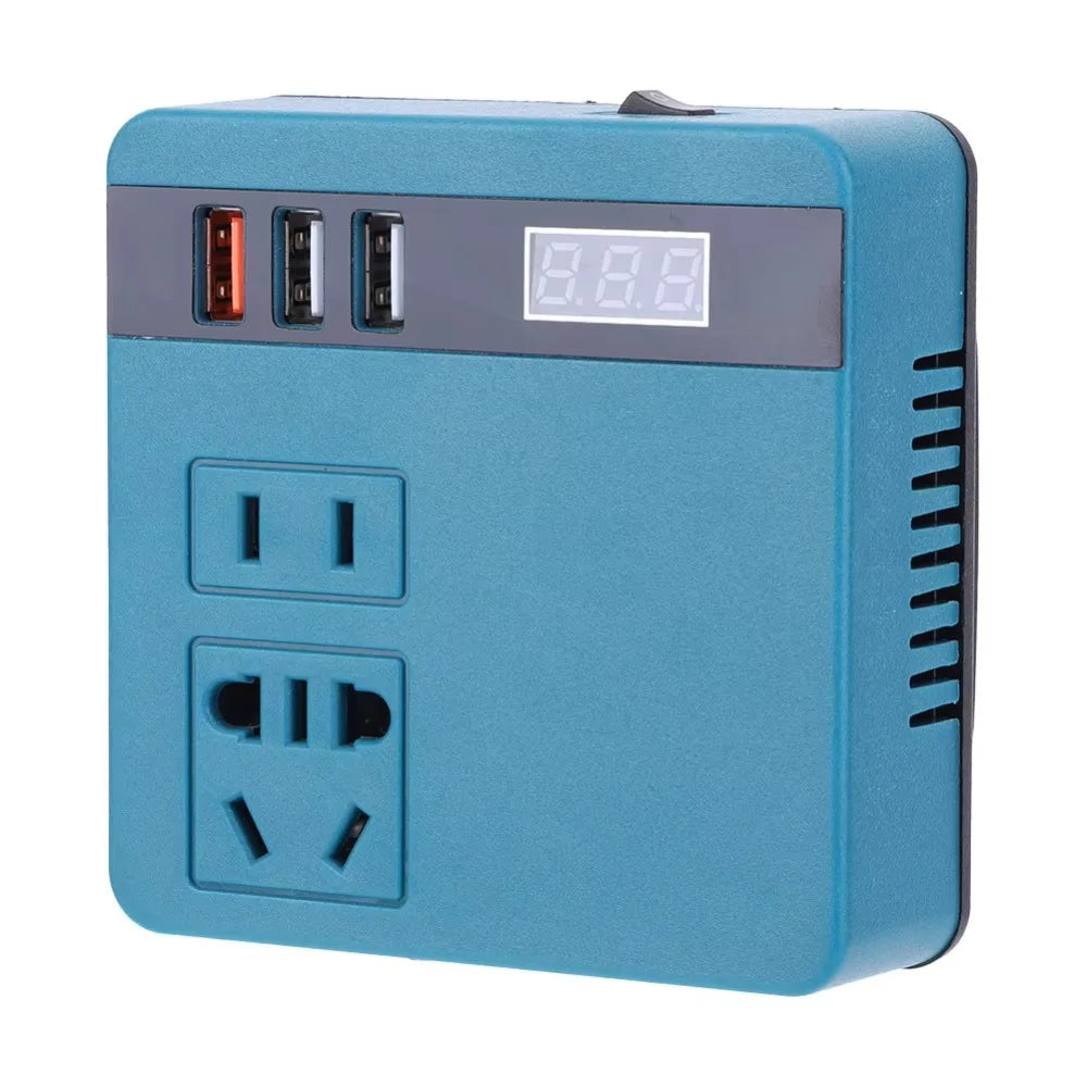 120W Lithium Battery Inverter 3 USB Ports High Power Battery Inverter Multifunction DC 21V To 220V Inverter Adapter for Makita
