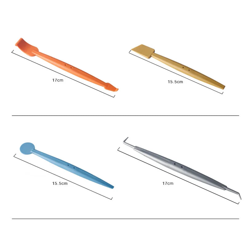Kit de ferramentas para vinil autocolante, espátula magnética flexível, micro espátula, raspador de cantos e ferramentas para ranhuras curvas para instalação de películas em veículos com contornos