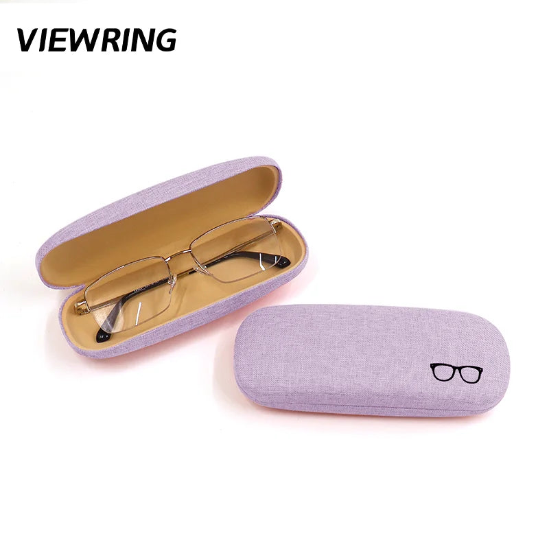 Viewring Linen Solid Color Glasses Case Hard Shell Anti Pressure Eyeglasses Portable Men's And Women's Sunglasses Storage Box