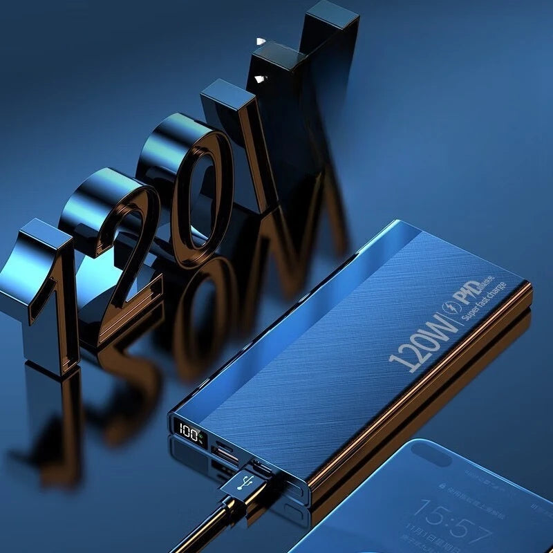20W Super Fast Charging 500000mAh Power Bank Large Capacity PD Digital Display Portable External Battery 20000mAh 57000mAh