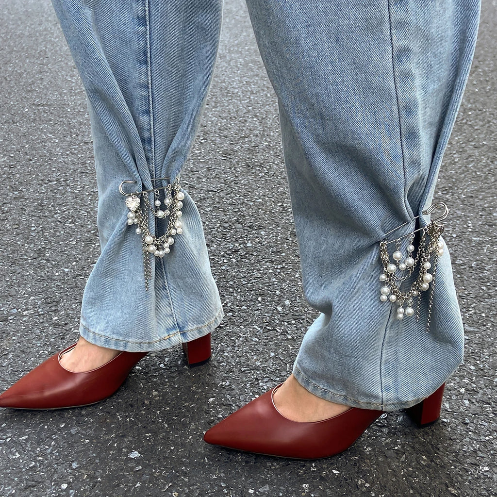 PuRui 2025 Vintage Elegant Detachable Imitation Pearl Tassel Ankles Chain Romantic Trend Adjustable Trousers Jeans Chain Jewelry