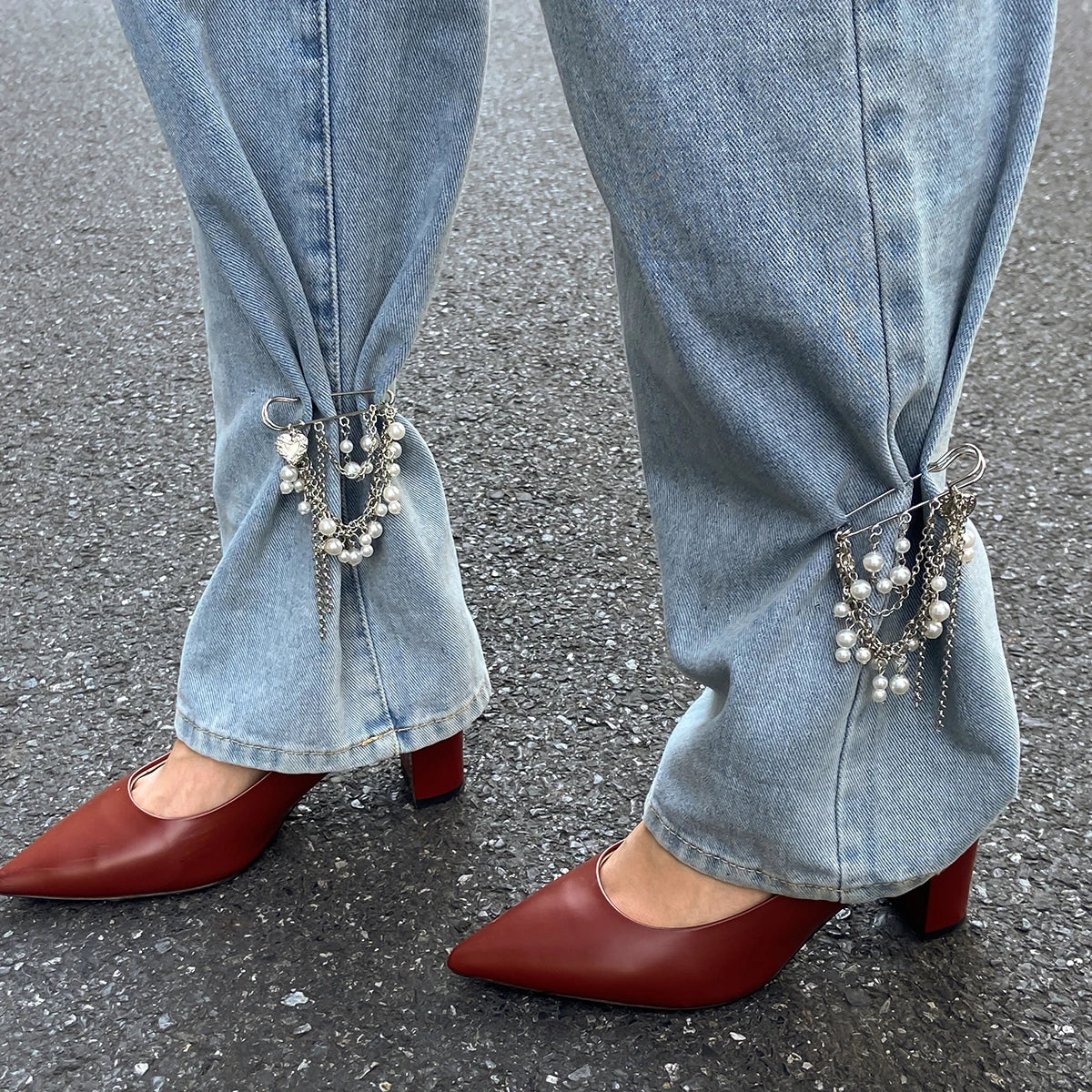 PuRui 2025 Vintage Elegant Detachable Imitation Pearl Tassel Ankles Chain Romantic Trend Adjustable Trousers Jeans Chain Jewelry