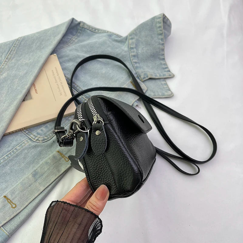100% Genuine cowhide Women's Leather Mobile Phone Bag Crossbody Bags For Women Bag Designer Crossbody Bag Messenger Bags Sac