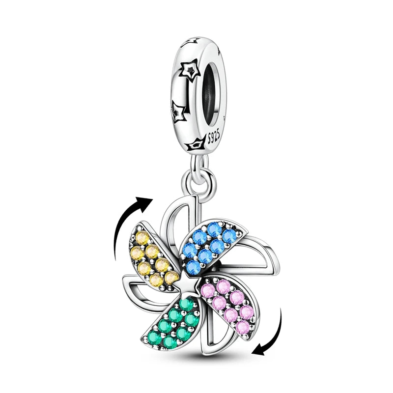 New Original Charm Beads 925 Sterling Silver Butterfly Hot Air Balloon Dangle For Bracelet Women Girl Fine DIY Jewelry Gift