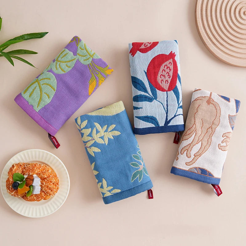 34x40cm Large Hand Towel Kitchen Towel 4Layer Cotton Gauze Pure Cotton Dish Cloth Quick Dry Decorative Tea Towel Home Restaurant