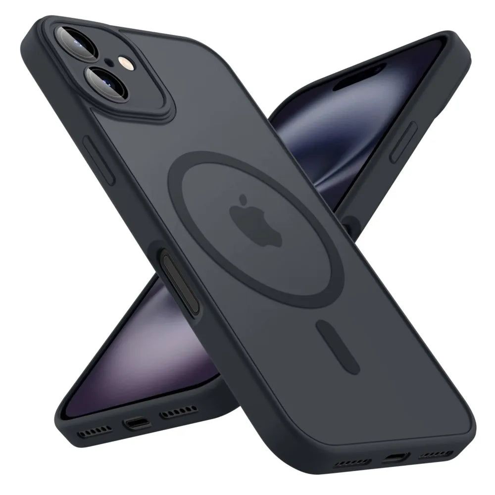 Luxury Magnetic Matte Translucent Case For iPhone 11 12 13 14 15 16 Plus 16E 17E 17 Pro Max For Magsafe Wireless Charge Cover