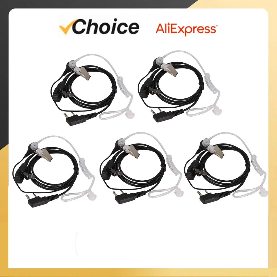 5 PCS Baofeng UV5R Walkie Talkie Kapset Quansheng UV-K5 Headset Headphone Earphone For Kenwood UV-5R UV82 UV-17 Radio Commutator
