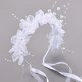 Fairy Flower Headband Sweet Lovely Girl Lace Floral Pearls Hair Hoop For Princess Wedding Birthday Headwear Accessories Gifts