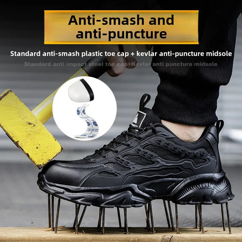 summer breathable safety shoes lightweight work shoes for men women working boots with plastic toe insulation 6KV work sneakers