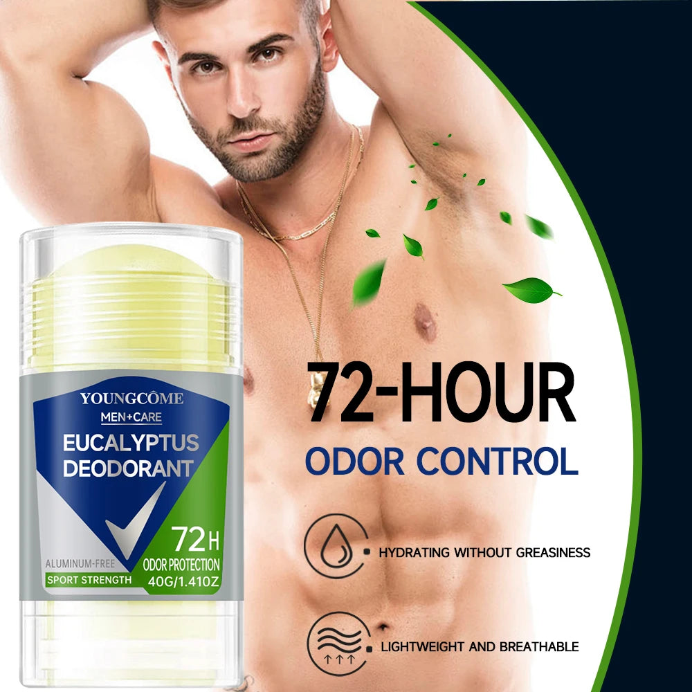 Deodorant for Men Roll-on Bottle Reduce Sweating Odor Remover Underarm Body Deodorant Stick Fast Dry Lasting Portable Refresh